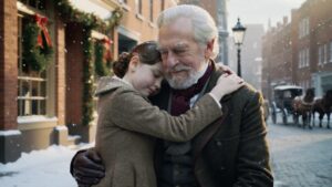 Ebenezer Scrooge and Flower Girl - Cratchit: A Christmas Carol Continues